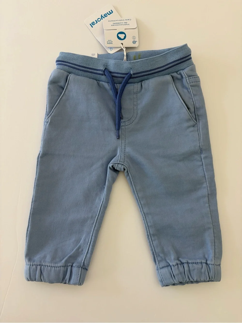 Mayoral Baby Light Blue Jogger Pants Size 6 Months NWT